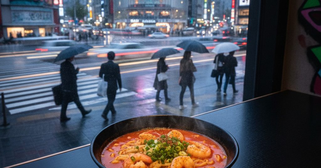 渋谷・五ノ神製作所、海老トマトつけ麺の実食レポ