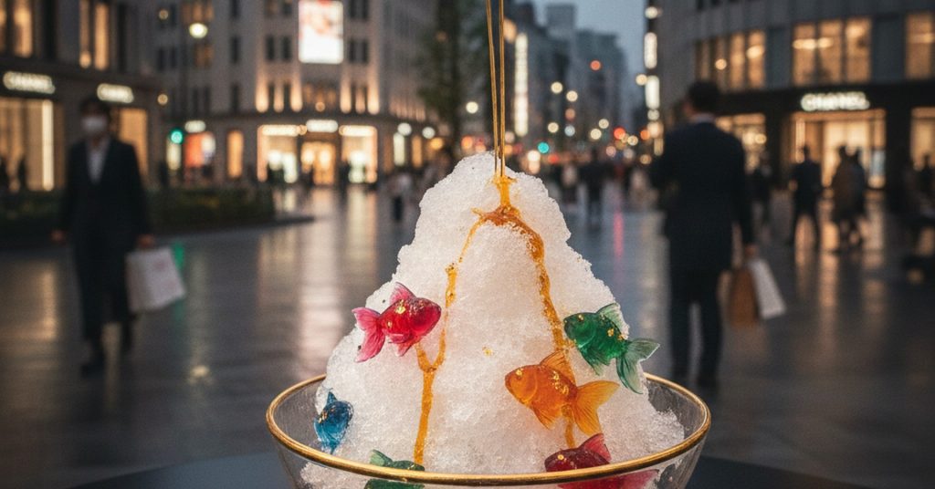 源吉兆庵の羊羹が彩る、GINZA K.MINAMOTOの涼やかな金魚かき氷