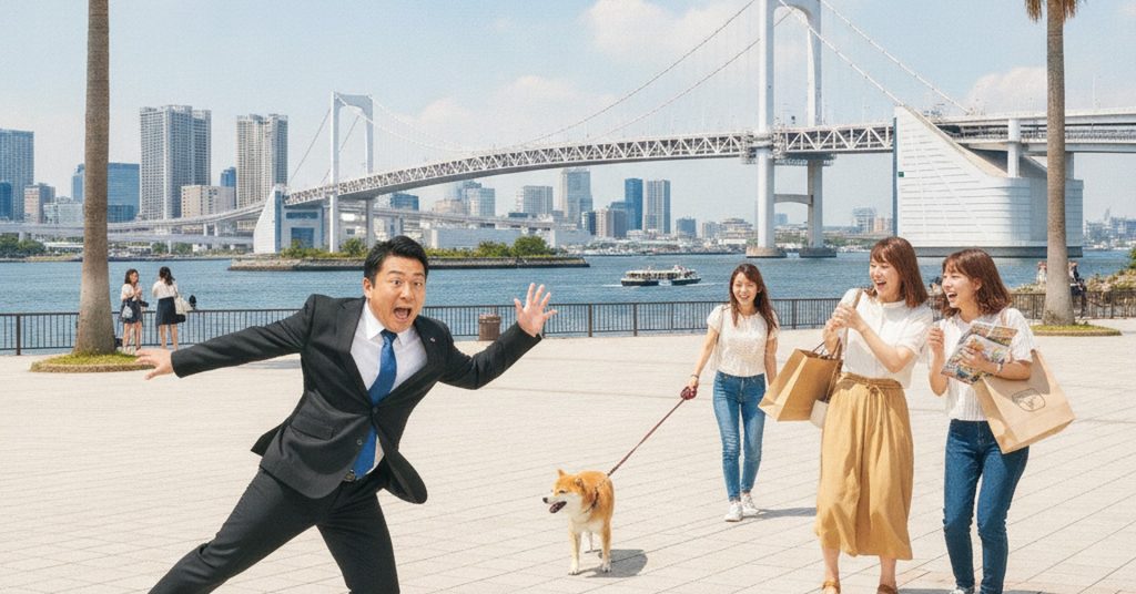 お台場散歩中に伊達が乱入！？
