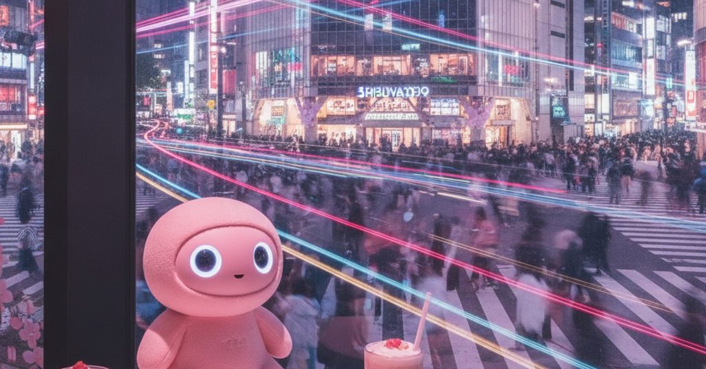 カシオのAIロボ「モフリン」、さくら色に進化＆渋谷でコラボカフェ開催