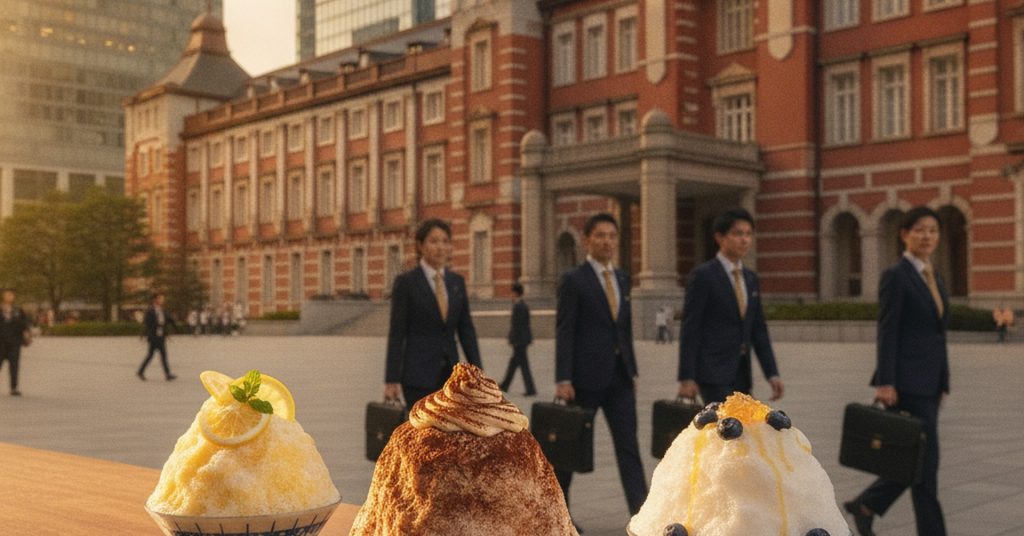 丸の内で信州天然水のかき氷、ティラミスやレモンティー味も登場