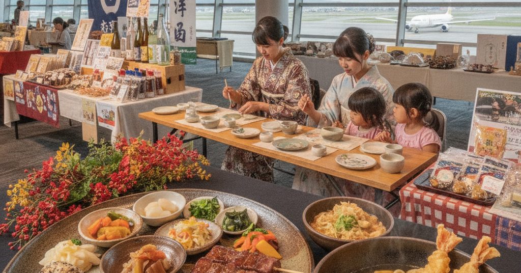 北九州空港で福智町の特産品が集結！グルメや上野焼絵付け体験も